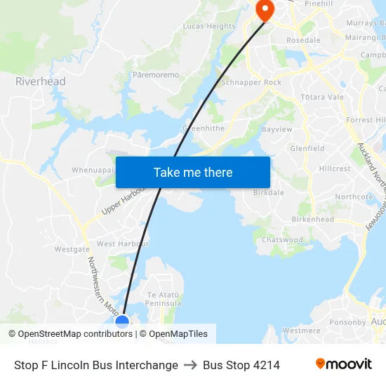 Stop F Lincoln Bus Interchange to Bus Stop 4214 map