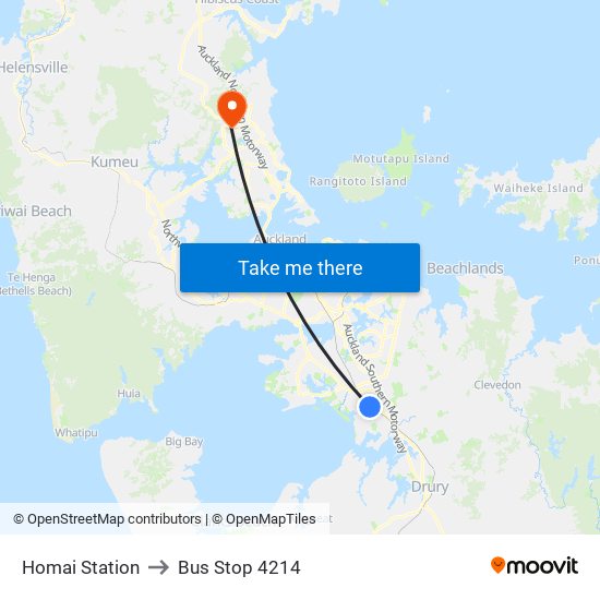 Homai Station to Bus Stop 4214 map