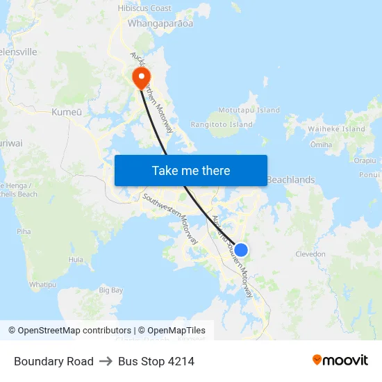 Boundary Road to Bus Stop 4214 map