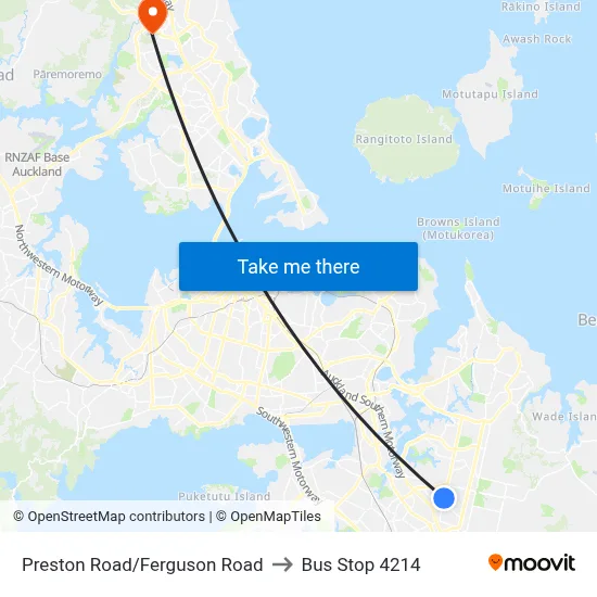 Preston Road/Ferguson Road to Bus Stop 4214 map