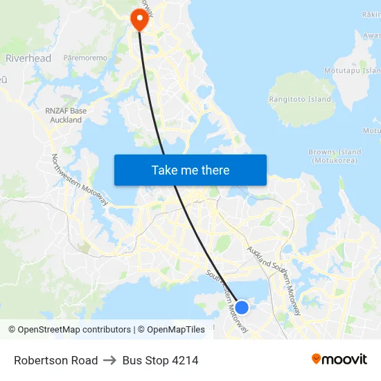 Robertson Road to Bus Stop 4214 map