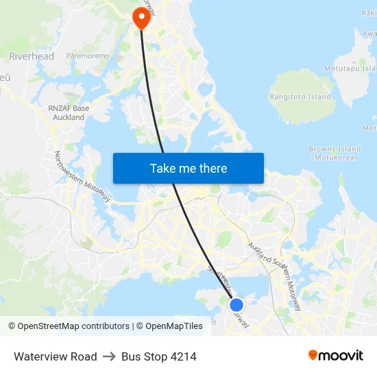 Waterview Road to Bus Stop 4214 map