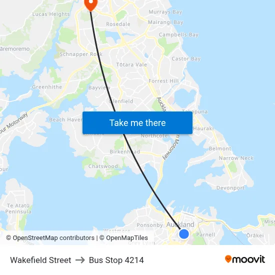 Wakefield Street to Bus Stop 4214 map