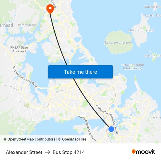 Alexander Street to Bus Stop 4214 map