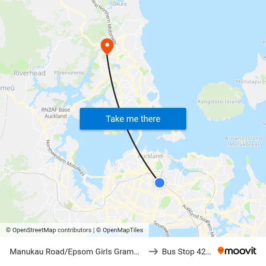 Manukau Road/Epsom Girls Grammar to Bus Stop 4214 map