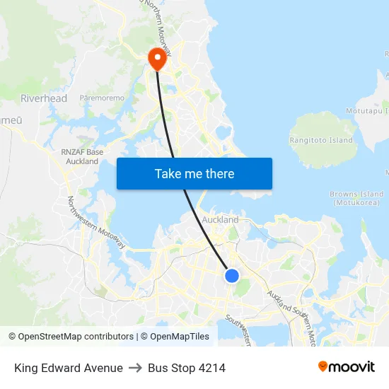 King Edward Avenue to Bus Stop 4214 map