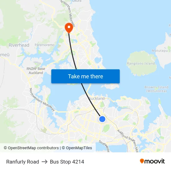Ranfurly Road to Bus Stop 4214 map