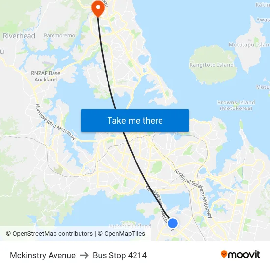 Mckinstry Avenue to Bus Stop 4214 map