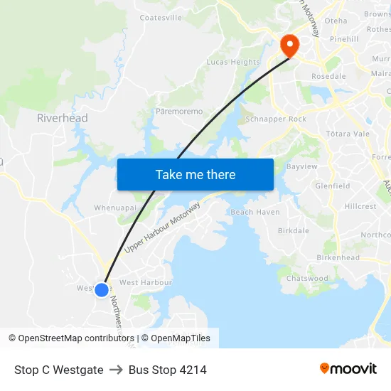 Stop C Westgate to Bus Stop 4214 map