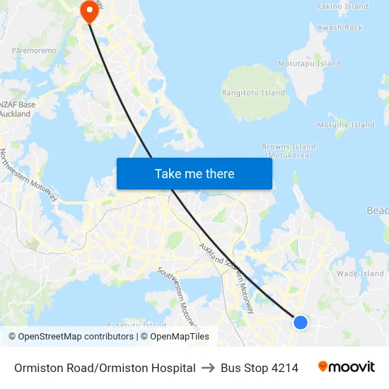 Ormiston Road/Ormiston Hospital to Bus Stop 4214 map