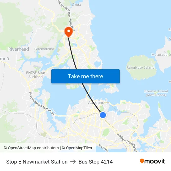Stop E Newmarket Station to Bus Stop 4214 map