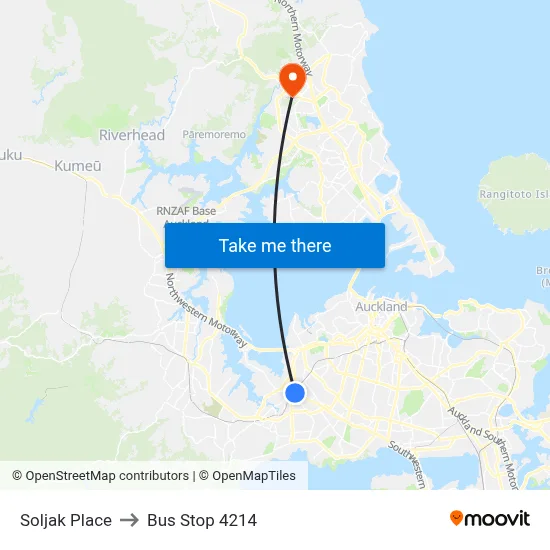 Soljak Place to Bus Stop 4214 map