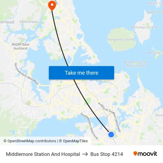 Middlemore Station And Hospital to Bus Stop 4214 map