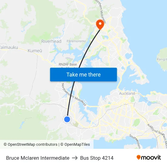 Bruce Mclaren Intermediate to Bus Stop 4214 map
