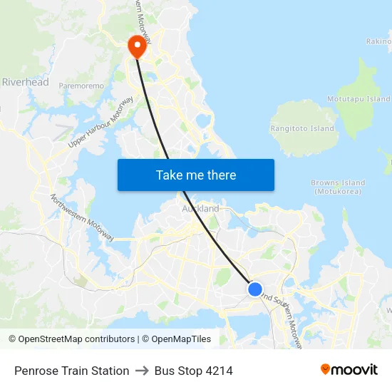 Penrose Train Station to Bus Stop 4214 map