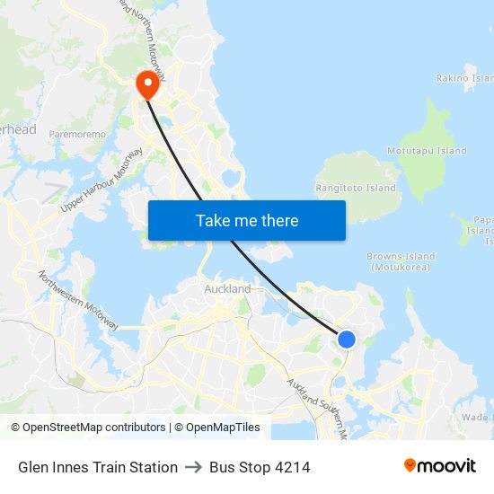 Glen Innes Train Station to Bus Stop 4214 map