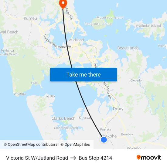 Victoria St W/Jutland Road to Bus Stop 4214 map