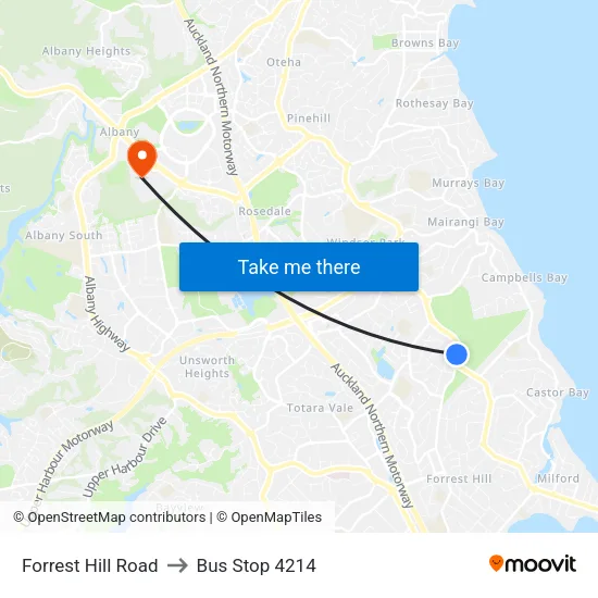 Forrest Hill Road to Bus Stop 4214 map