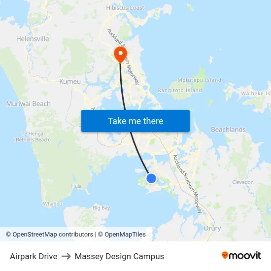 Airpark Drive to Massey Design Campus map