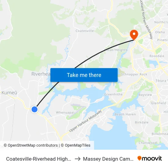 Coatesville-Riverhead Highway to Massey Design Campus map