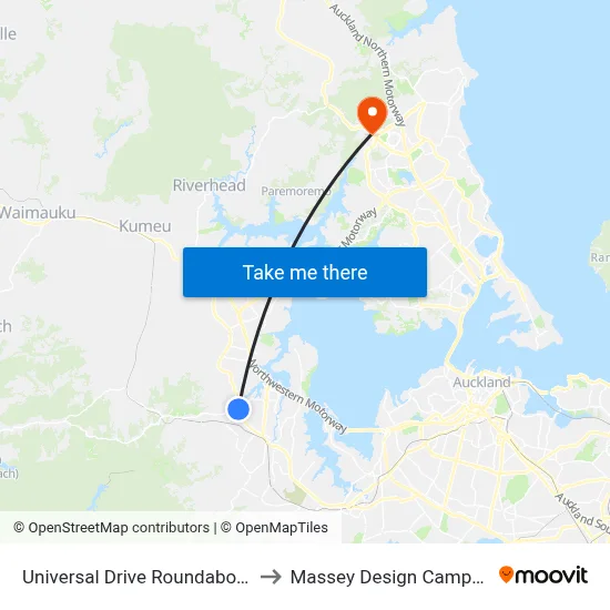 Universal Drive Roundabout to Massey Design Campus map