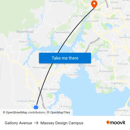 Gallony Avenue to Massey Design Campus map