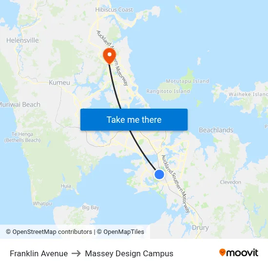 Franklin Avenue to Massey Design Campus map