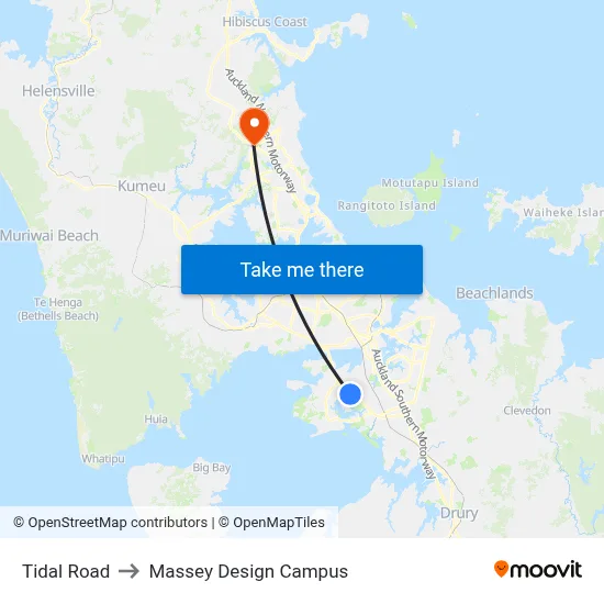 Tidal Road to Massey Design Campus map