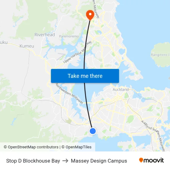 Stop D Blockhouse Bay to Massey Design Campus map