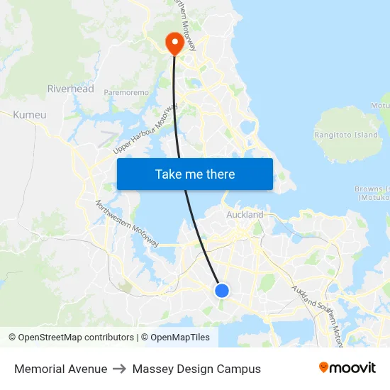 Memorial Avenue to Massey Design Campus map