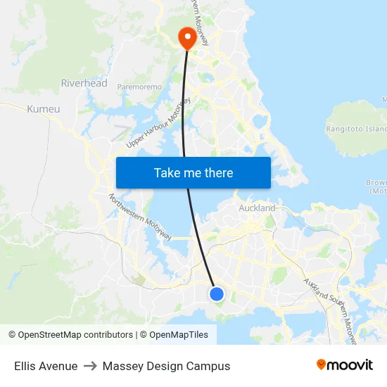 Ellis Avenue to Massey Design Campus map