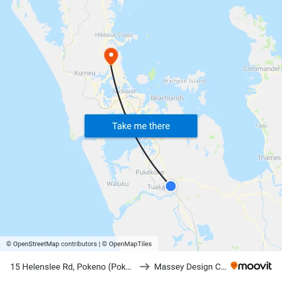 15 Helenslee Rd, Pokeno (Pokeno School) to Massey Design Campus map