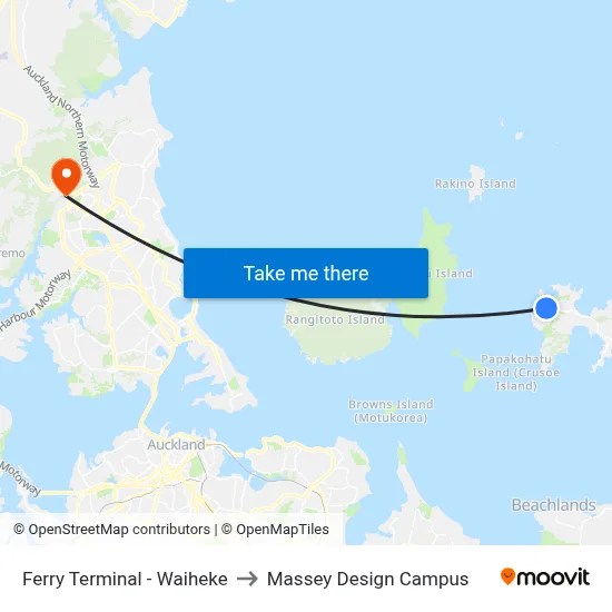 Ferry Terminal - Waiheke to Massey Design Campus map