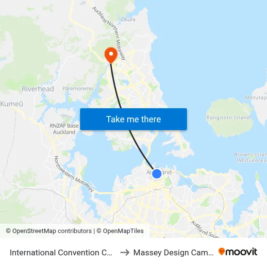 International Convention Centre to Massey Design Campus map