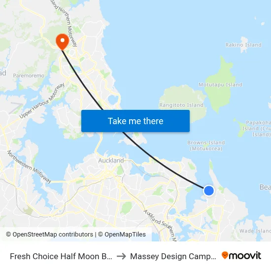 Fresh Choice Half Moon Bay to Massey Design Campus map