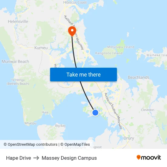 Hape Drive to Massey Design Campus map