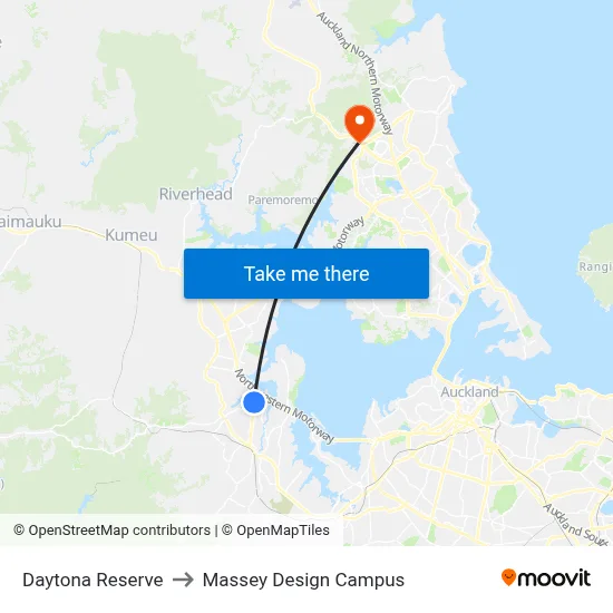 Daytona Reserve to Massey Design Campus map