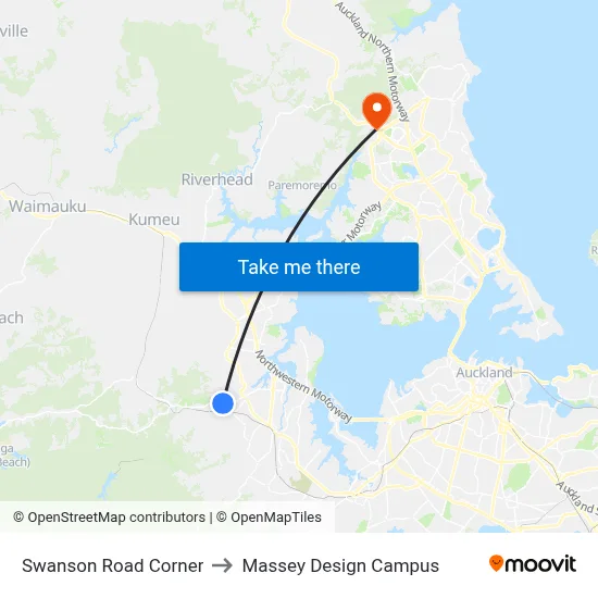 Swanson Road Corner to Massey Design Campus map
