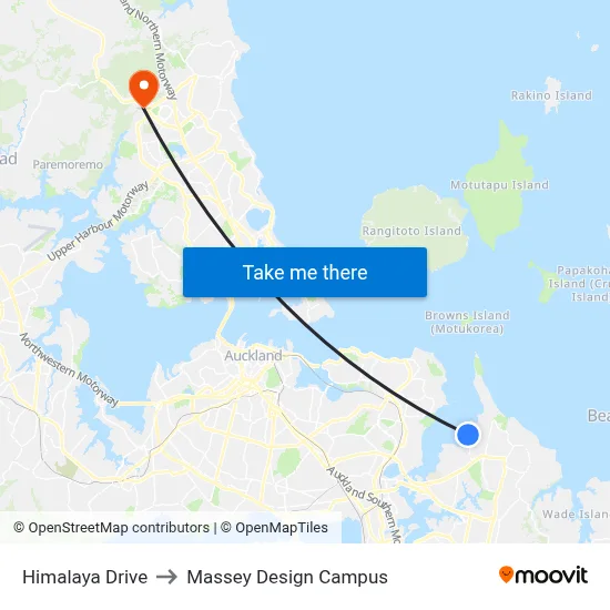 Himalaya Drive to Massey Design Campus map