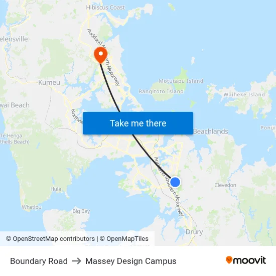 Boundary Road to Massey Design Campus map