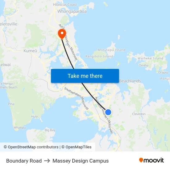 Boundary Road to Massey Design Campus map