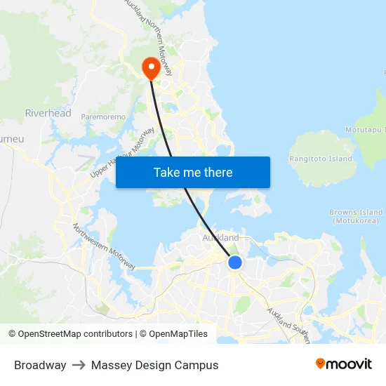 Broadway to Massey Design Campus map