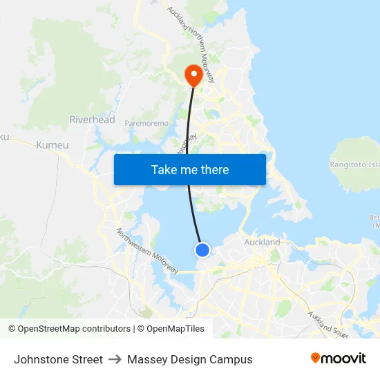 Johnstone Street to Massey Design Campus map