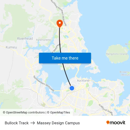 Bullock Track to Massey Design Campus map