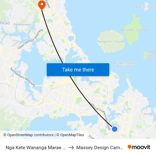 Nga Kete Wananga Marae Mit to Massey Design Campus map