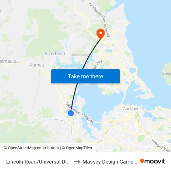 Lincoln Road/Universal Drive to Massey Design Campus map
