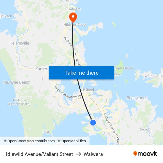 Idlewild Avenue/Valiant Street to Waiwera map