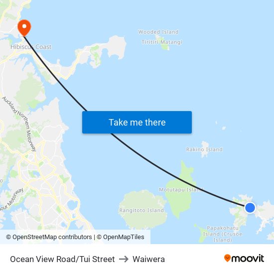 Ocean View Road/Tui Street to Waiwera map