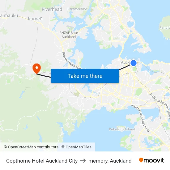 Copthorne Hotel Auckland City to memory, Auckland map