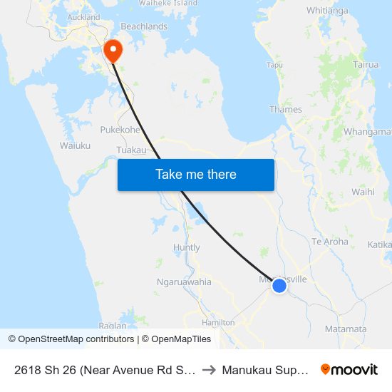 2618 Sh 26 (Near Avenue Rd S) (Hail2ride) to Manukau Super Clinic map